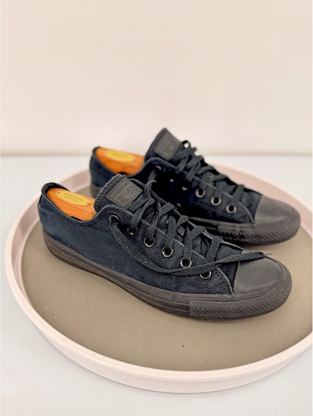 Converse All Star Ox Triple Black Low Top Sneakers Canvas Mens 11 Womens 13